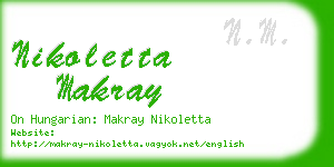 nikoletta makray business card